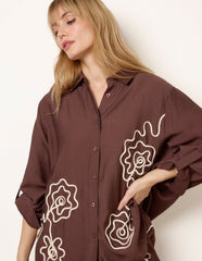 Floral Embroidery Shirt