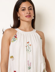 Halter Neck Embroidered Dress