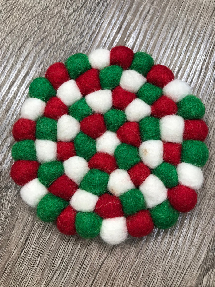 WOOL COASTERS - MERRY & BRIGHT