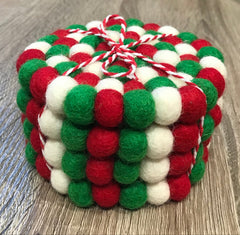 WOOL COASTERS - MERRY & BRIGHT