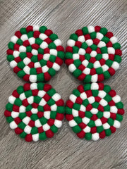 WOOL COASTERS - MERRY & BRIGHT