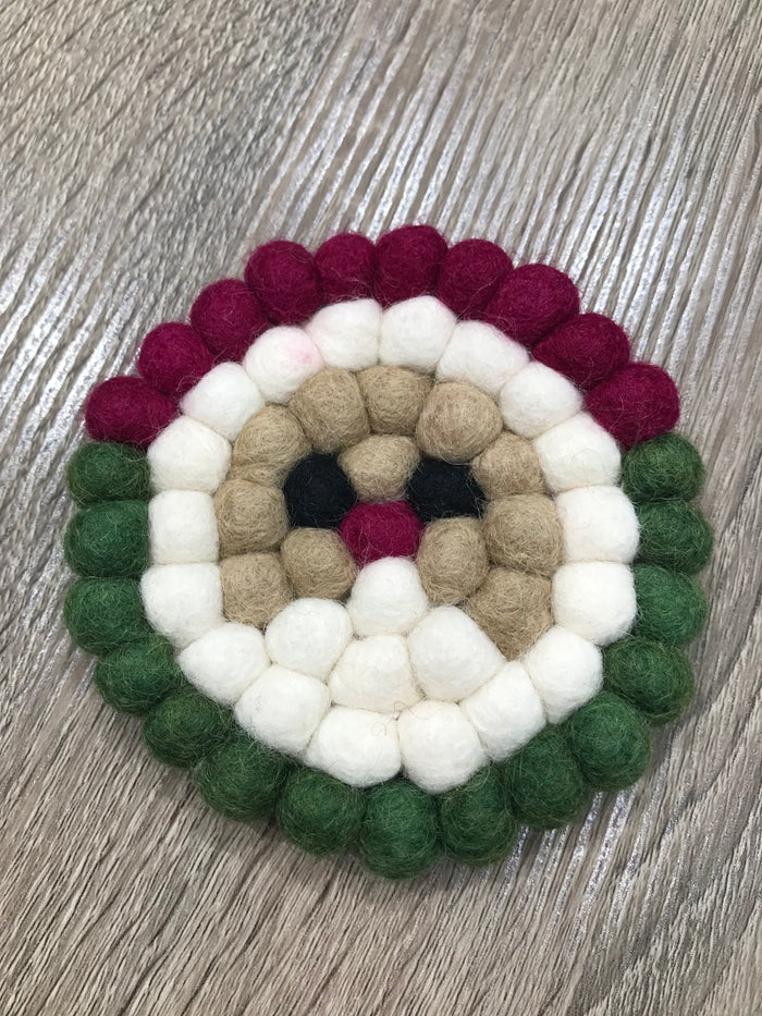 WOOL COASTERS - SANTA