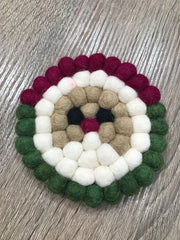 WOOL COASTERS - SANTA