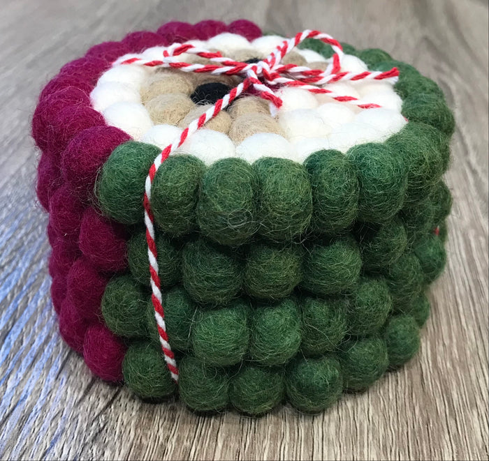WOOL COASTERS - SANTA
