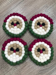 WOOL COASTERS - SANTA
