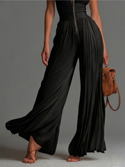 Zsófia Set – Black Pleated Chiffon Set • S2